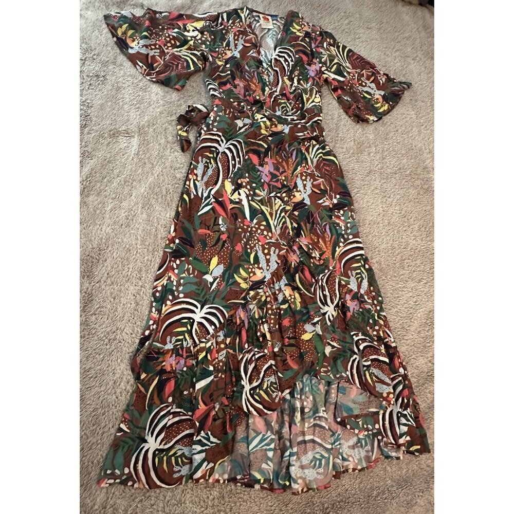 Farm Rio x Anthropologie Fiesta Wrap Maxi Dress Size S - Picture 7 of 16